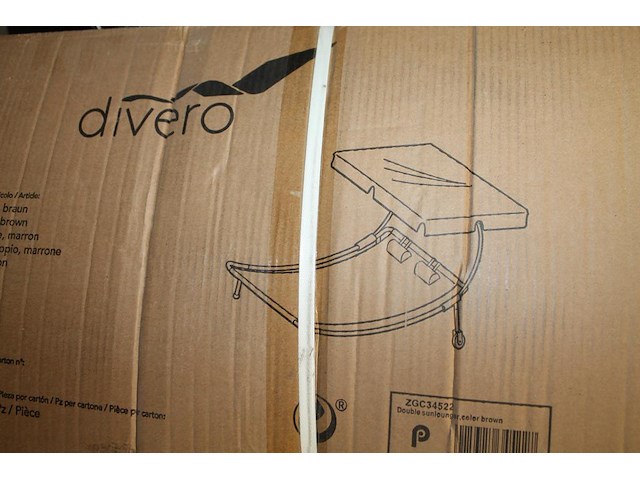 Dubbele chaise longue divero met zonnedak. - afbeelding 1 van  3
