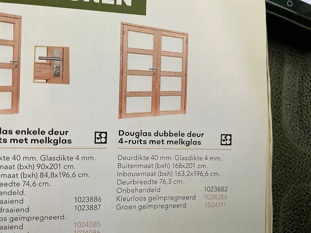 Dubbele deur in kozijn 202x169 cm - afbeelding 4 van  12