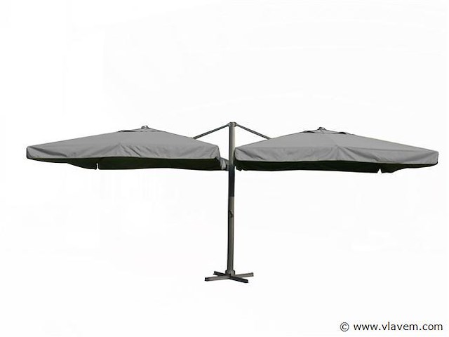 Dubbele hangende parasol donkergrijs (2 * 300x400cm) - afbeelding 1 van  3