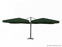 Dubbele hangende parasol donkergroen (2 * 300x400cm) - afbeelding 1 van  3