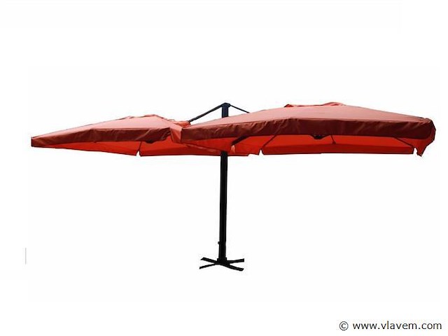 Dubbele hangende parasol oranje (2 * 300x300cm) - afbeelding 1 van  3