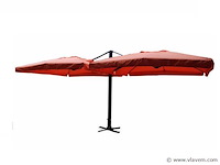 Dubbele hangende parasol oranje (2 * 300x300cm) - afbeelding 1 van  3