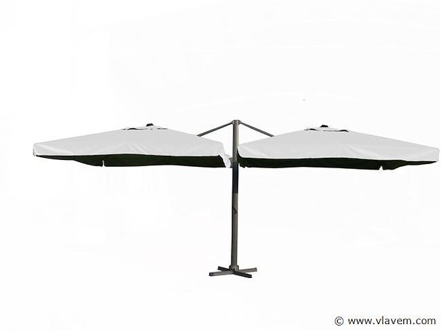 Dubbele hangende parasol wit (2 * 300x300cm) - afbeelding 1 van  3