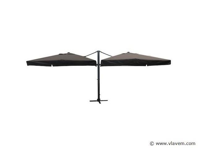 Dubbele hangende parasol zwart (2 * 300x300cm) - afbeelding 1 van  1