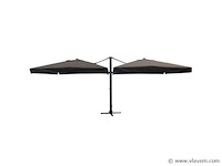 Dubbele hangende parasol zwart (2 * 300x400cm) - afbeelding 1 van  3
