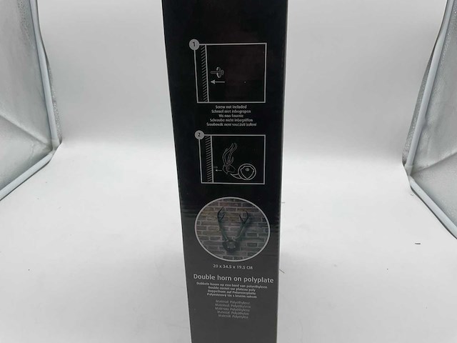 Dubbele horen wanddecoratie (60x) - afbeelding 3 van  5