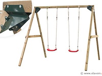 Dubbele houten schommel - afbeelding 2 van  4