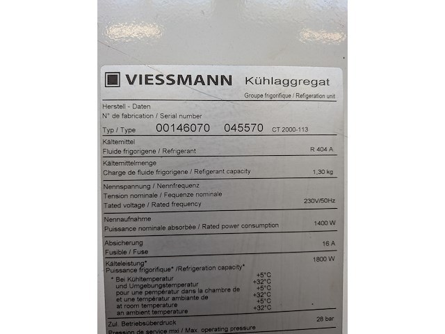 Dubbele koelcel met roldeur viessmann, ct 3000 lidl, ct 2000 113, bouwjaar 2011 - afbeelding 5 van  24