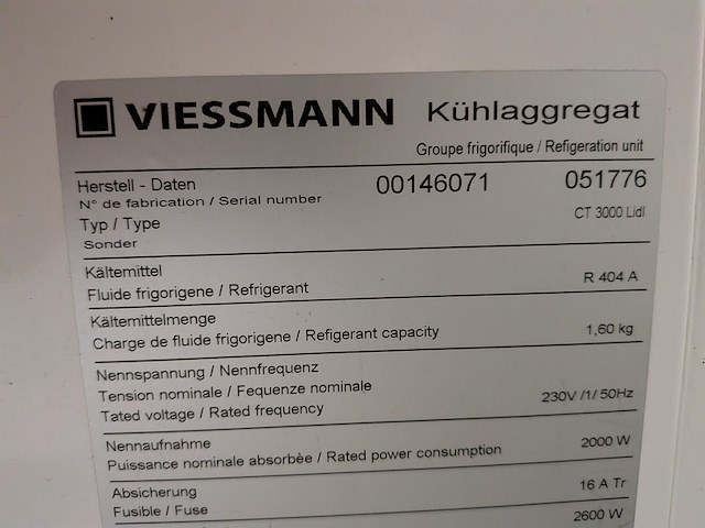 Dubbele koelcel met roldeur viessmann, ct 3000 lidl, ct 2000 113, bouwjaar 2011 - afbeelding 11 van  24