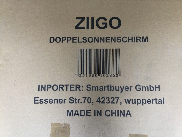 Dubbele parasol, ziigo, ly-17-1ta, taupe - afbeelding 4 van  4