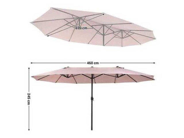 Dubbele parasol ziigo, ly017ta, taupe - afbeelding 1 van  3