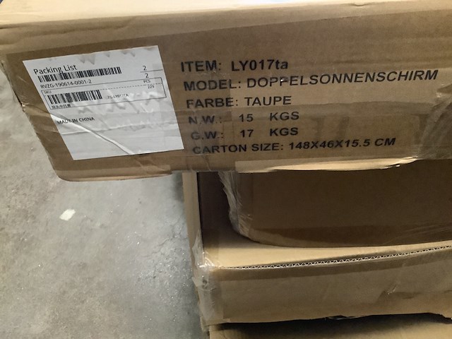 Dubbele parasol ziigo, ly017ta, taupe - afbeelding 3 van  3