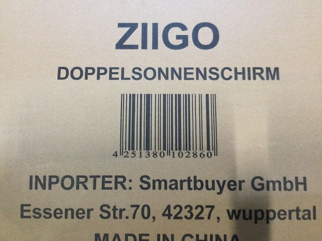 Dubbele parasol, ziigo, taupe - afbeelding 3 van  3