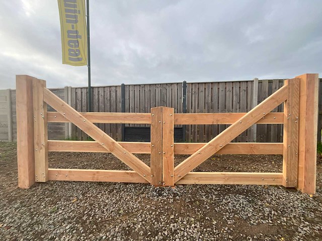 Dubbele poort douglas - 400x100 cm - afbeelding 2 van  5