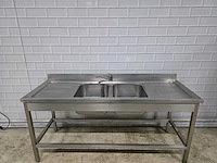 Dubbele rvs spoeltafel - afbeelding 2 van  5