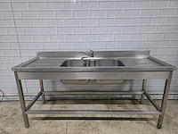 Dubbele rvs spoeltafel - afbeelding 4 van  5