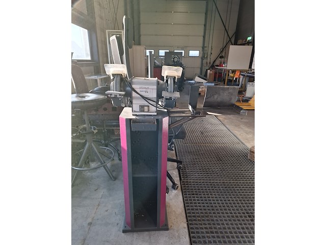 Dubbele slijpsteen op statief optimum, optigrind gu 18, bouwjaar 2019 - afbeelding 1 van  6