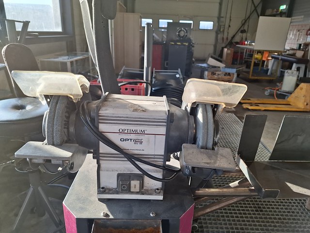 Dubbele slijpsteen op statief optimum, optigrind gu 18, bouwjaar 2019 - afbeelding 2 van  6