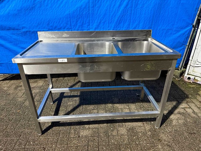 Dubbele spoeltafel 140cm - afbeelding 1 van  3