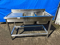 Dubbele spoeltafel 140cm - afbeelding 1 van  3