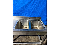 Dubbele spoeltafel 140cm - afbeelding 2 van  3