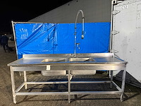 Dubbele spoeltafel 250cm - afbeelding 1 van  5