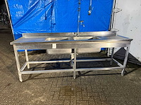 Dubbele spoeltafel 250cm - afbeelding 2 van  5