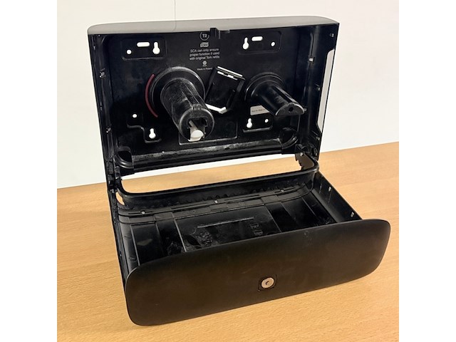 Dubbele toilet dispenser. incl 12 rollen (2400m) tork - afbeelding 3 van  5