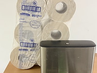 Dubbele toilet dispenser. incl 12 rollen (2400m) tork - afbeelding 1 van  5