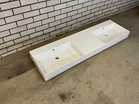 Dubbele wastafel 162 x 46 cm - afbeelding 2 van  5