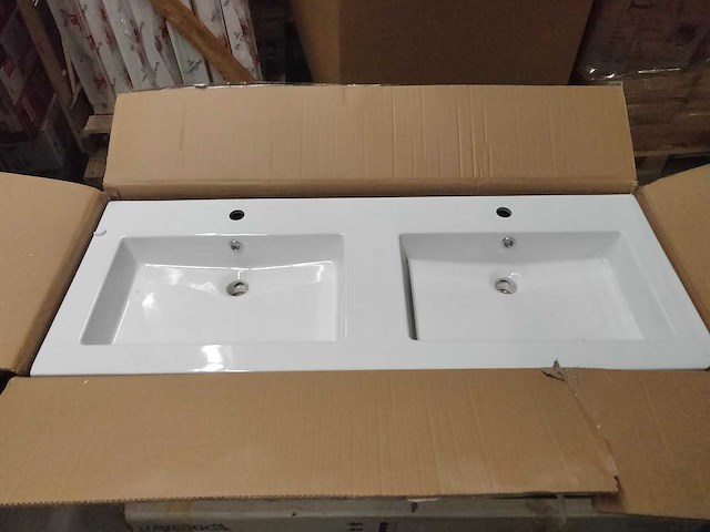 Dubbele wastafel met 2 spoelbakken - afbeelding 1 van  4