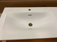 Dubbele wastafel solid surface 141x46 cm - afbeelding 3 van  3