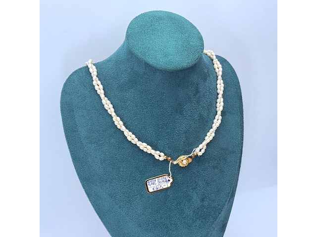 Dubbelstrengs parel collier - ginzu district - afbeelding 4 van  8