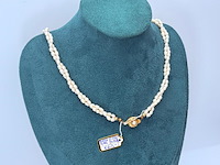 Dubbelstrengs parel collier - ginzu district - afbeelding 4 van  8