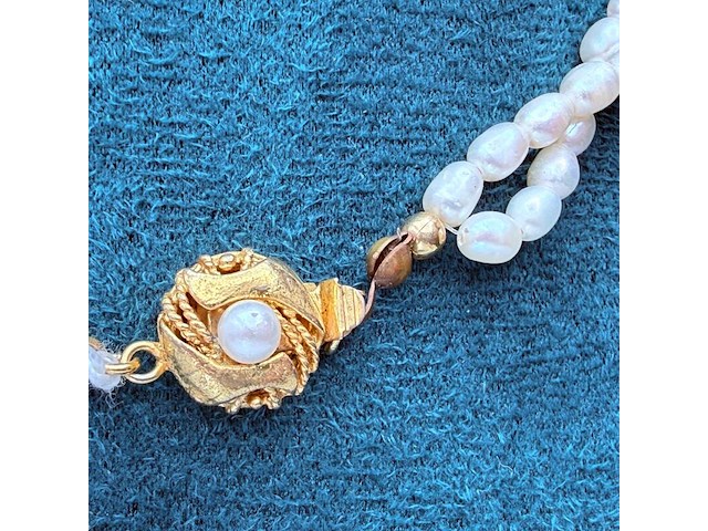 Dubbelstrengs parel collier - ginzu district - afbeelding 7 van  8