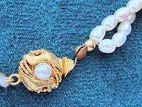Dubbelstrengs parel collier - ginzu district - afbeelding 7 van  8