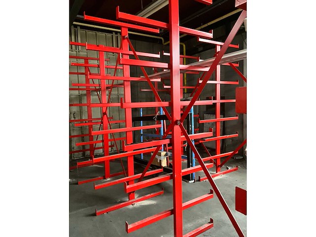 Dubbelzijdige draagarmstelling 5 meter v.v. 8 niveaus, armlengte 55cm - afbeelding 2 van  4