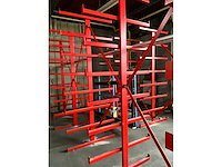 Dubbelzijdige draagarmstelling 5 meter v.v. 8 niveaus, armlengte 55cm - afbeelding 2 van  4