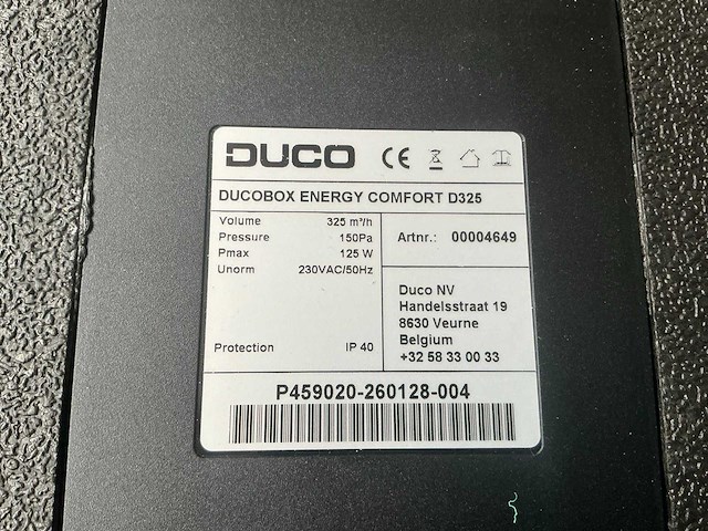 Duco ducobox comfort d325 ventilatie systeem - afbeelding 4 van  5