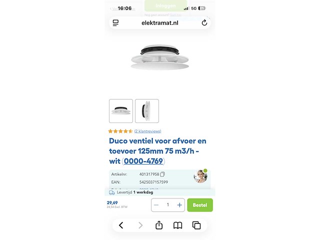 Duco ventilatierooster (6x) - afbeelding 2 van  3