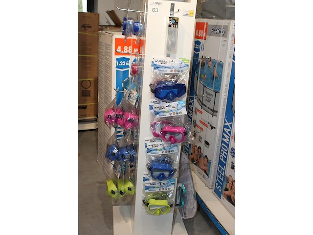 Duik- zwembrillen bestway in diverse maten en uitvoeringen aan display, 24 stuks. let op: excl. display. - afbeelding 2 van  3