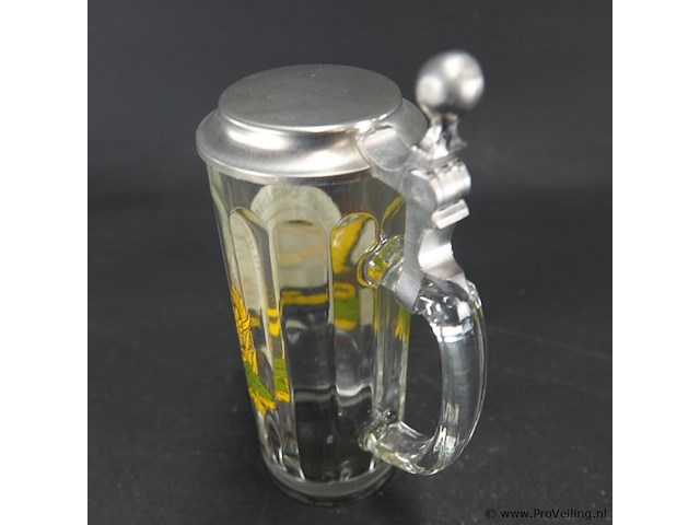 Duitse bierkroes met tinnen deksel - afbeelding 3 van  5