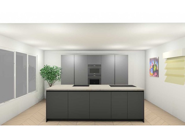 Duitse keuken - antraciet lak mat - keukenopstelling - afbeelding 3 van  34