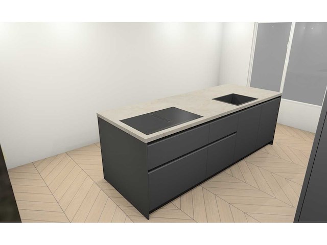 Duitse keuken - antraciet lak mat - keukenopstelling - afbeelding 28 van  34