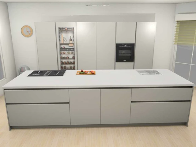 Duitse keuken kasjmier mat lak eiland keuken - afbeelding 5 van  39