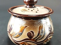 Duitse vintage keramische dekselpot - afbeelding 1 van  5