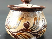 Duitse vintage keramische dekselpot - afbeelding 2 van  5