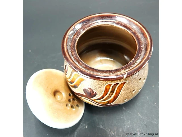 Duitse vintage keramische dekselpot - afbeelding 4 van  5