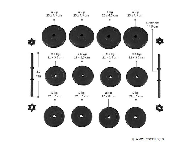 Dumbells 40 kilo - afbeelding 11 van  14