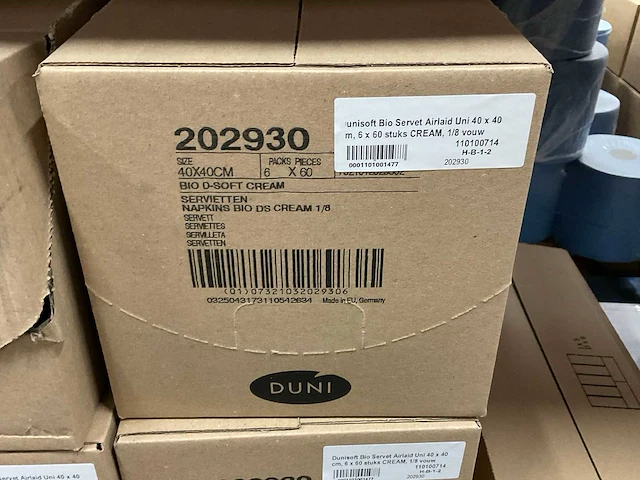 Duni bio d-soft cream doos á 6x60 stuks servetten (18x) - afbeelding 3 van  3